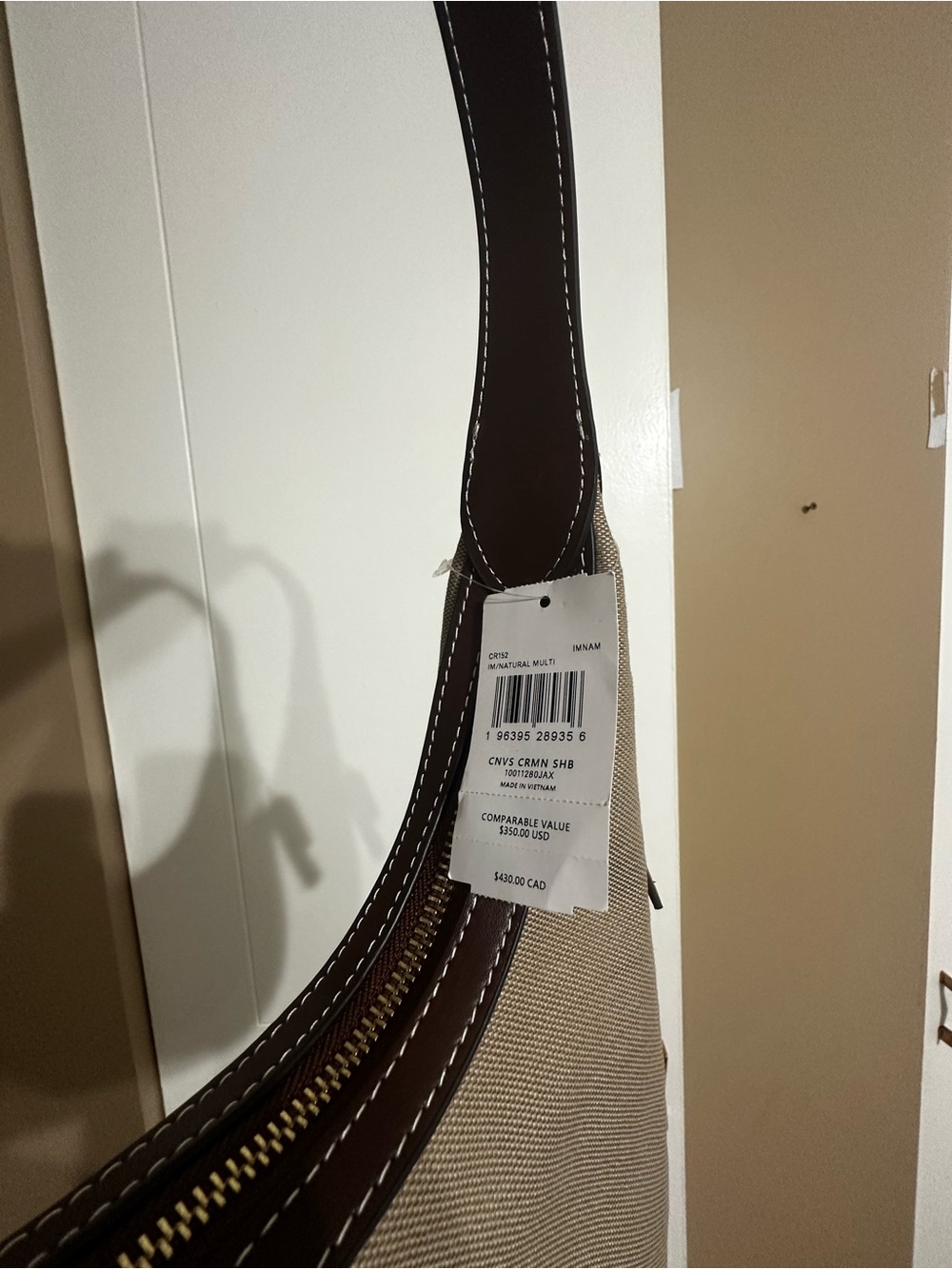 Coach Taupe Shoulder Bag with Brown Trim - Picture 8 of 8